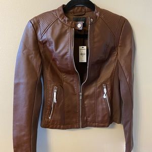 Brand New Brown faux leather jacket